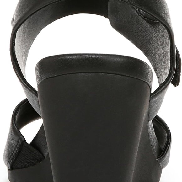 Women's Leather Wedge Sandals with Adjustable Strap 12 Wide Comfort Platform - Picture 3 of 9